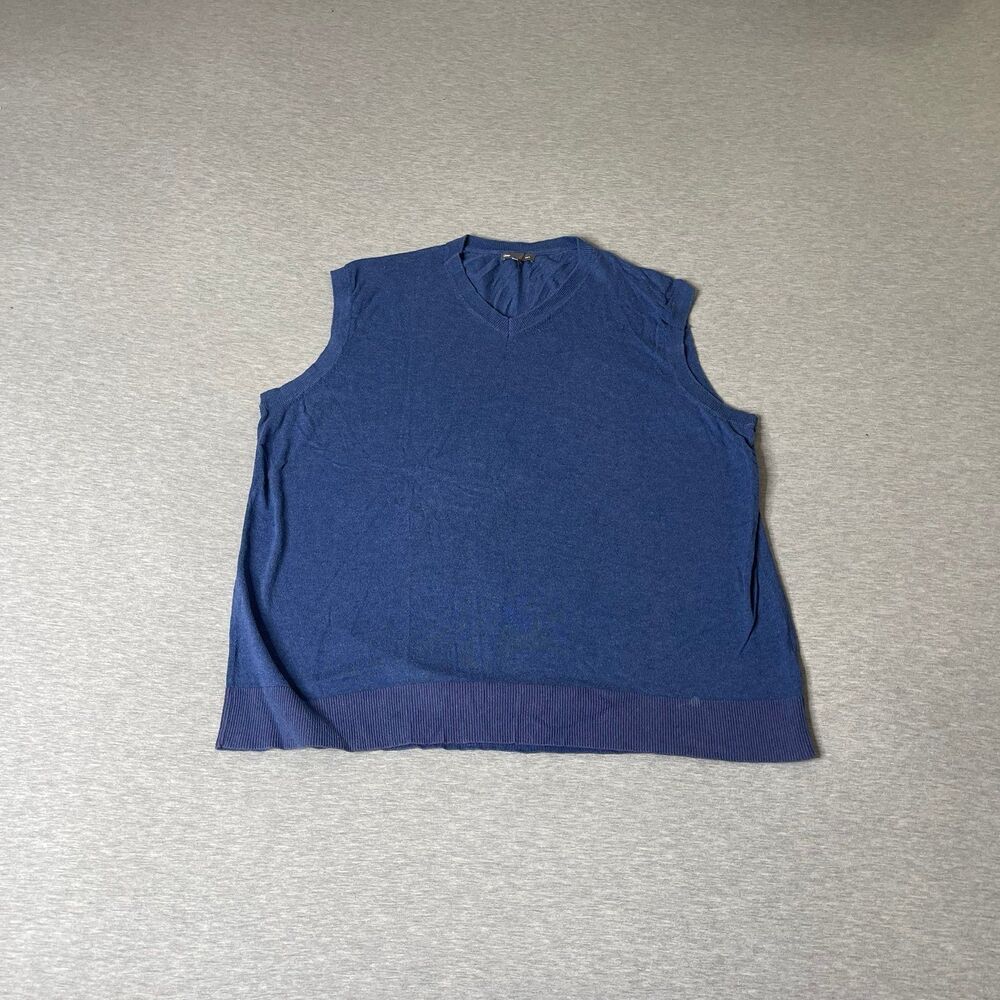 Gap Men’s Cable Knit Solid Blue V-Neck Sweater Ve… - image 6